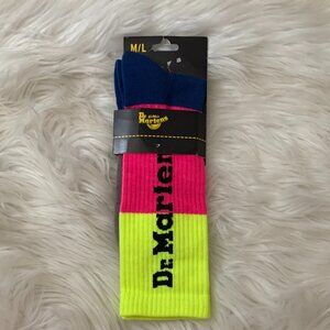 DR. MARTENS Vertical Logo Print Cotton Blend Socks Sz M/L 9-14